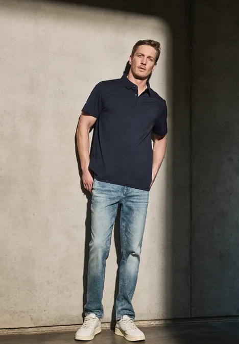 Jersey poloshirt dark ink blue