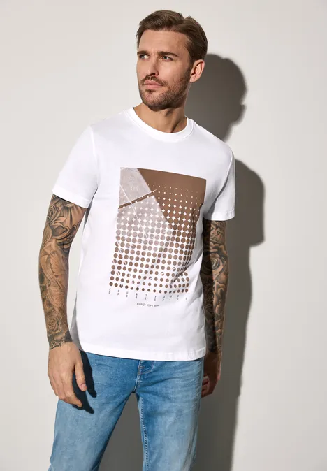 Shirt met print bright white
