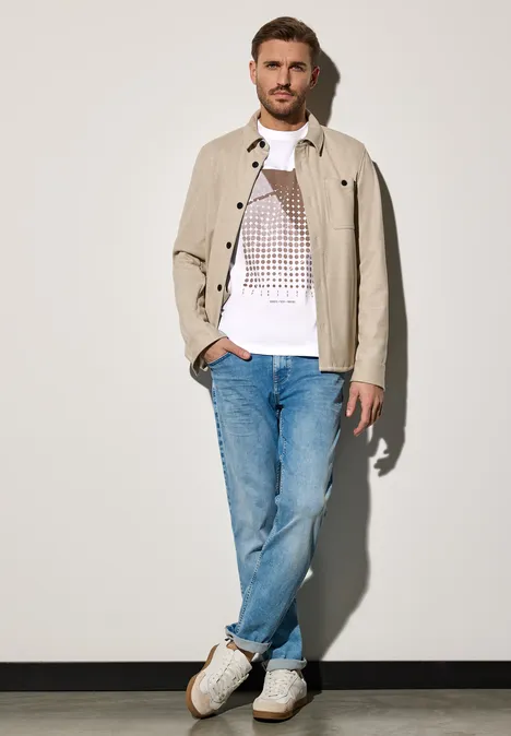 Shirt met print bright white