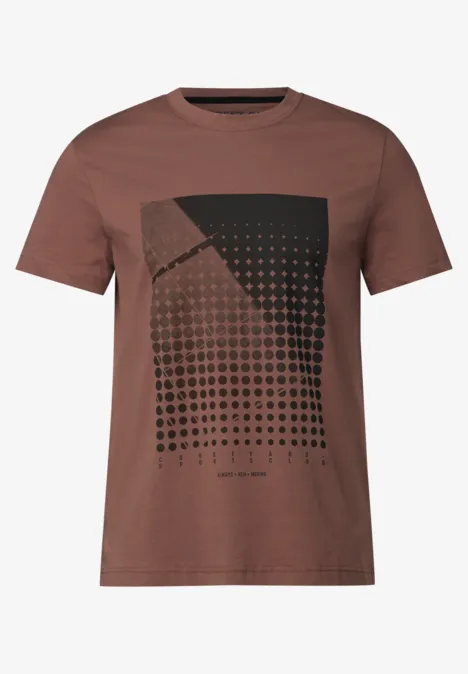 Shirt met print clay brown