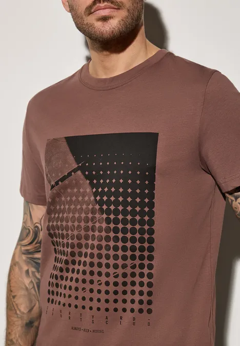 Shirt met print clay brown