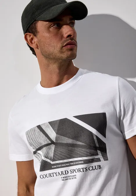 Shirt met print bright white