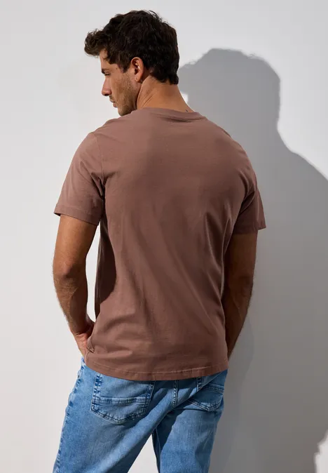 Shirt met print clay brown