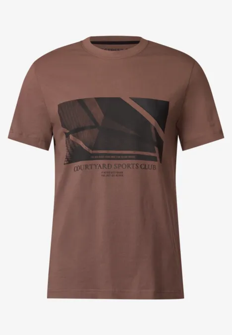 Shirt met print clay brown