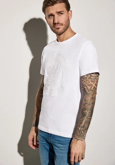 Shirt met print bright white