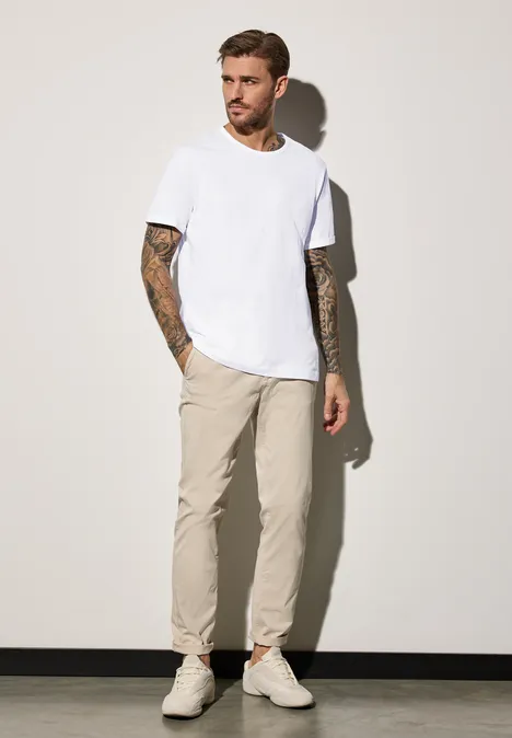 Shirt met ronde hals bright white