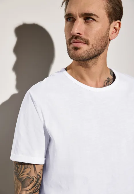 Shirt met ronde hals bright white