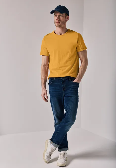 Shirt met ronde hals electric yellow
