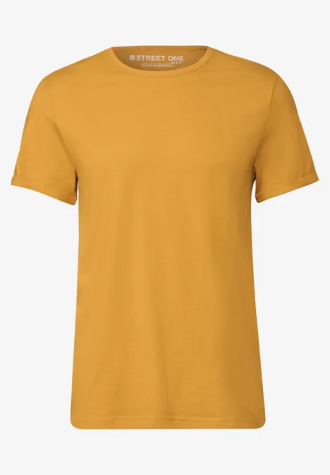 Shirt met ronde hals electric yellow