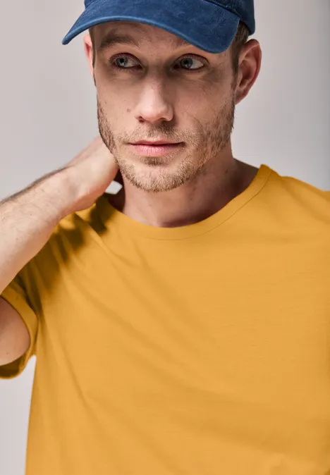 Shirt met ronde hals electric yellow