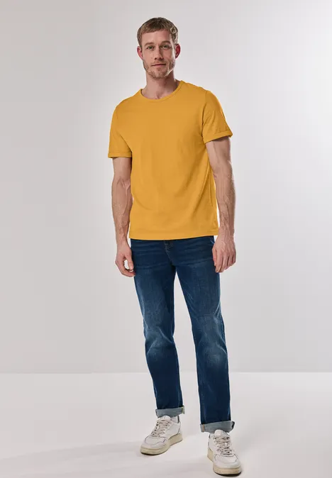 Shirt met ronde hals electric yellow