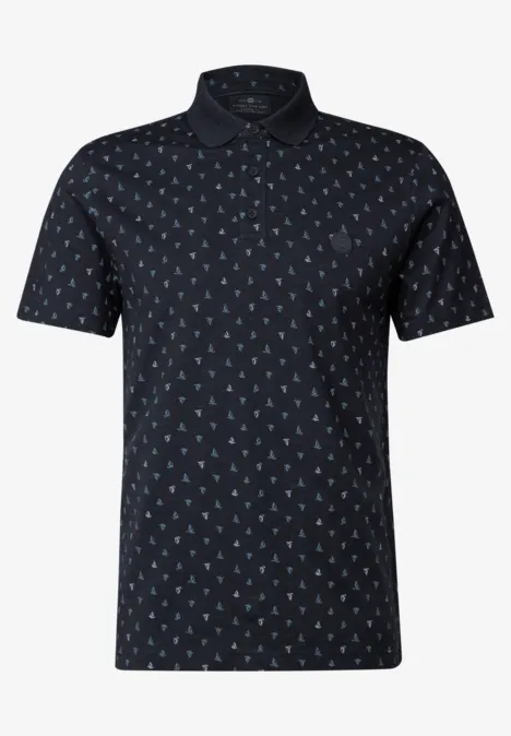 Polo à motifs dark ink blue