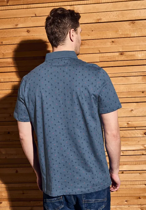 Poloshirt met patroon ocean blue