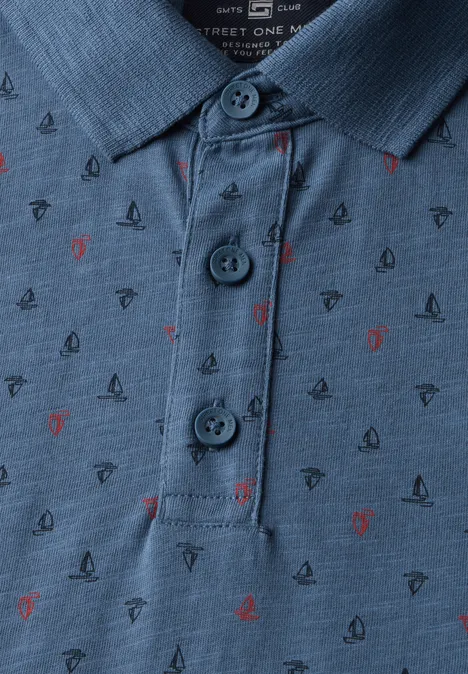 Poloshirt met patroon ocean blue