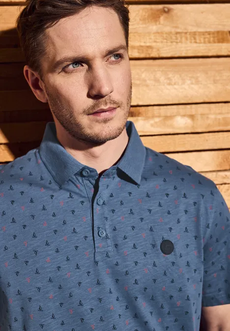 Poloshirt met patroon ocean blue