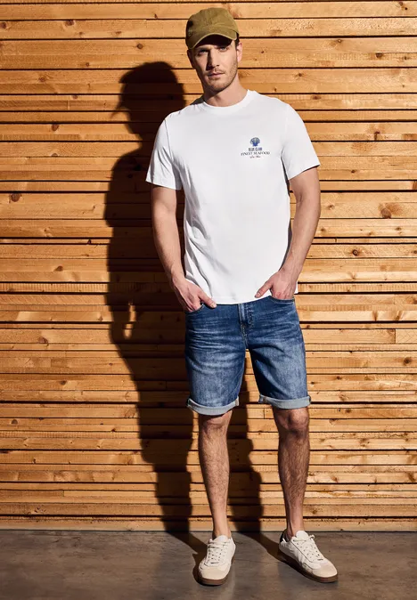 Shirt met ronde hals bright white