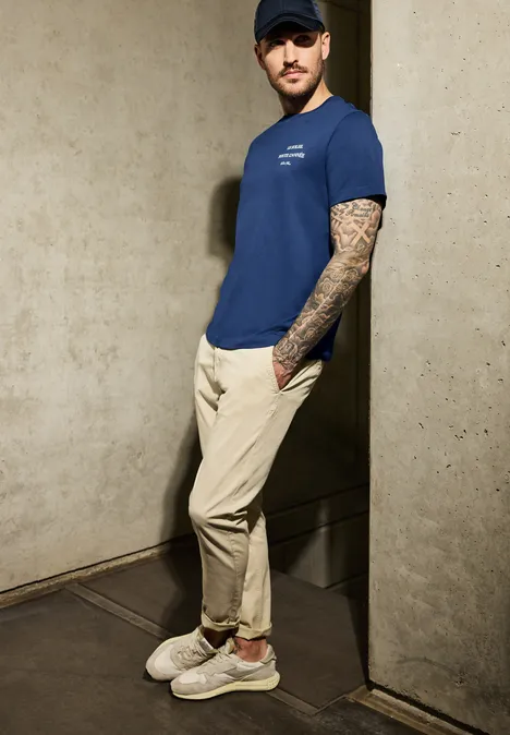 Shirt met ronde hals twilight blue