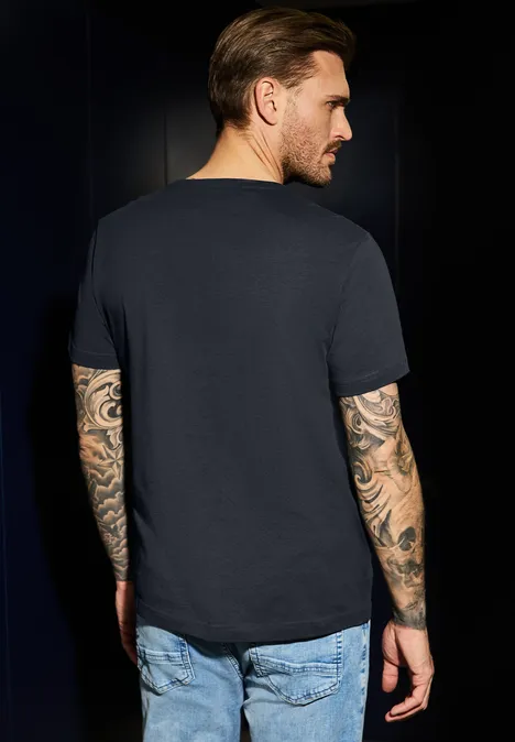 Shirt met krabbenprint dark ink blue