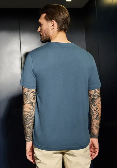 Shirt met krabbenprint ocean blue