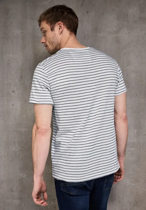 Shirt met gestructureerde strepen bright white