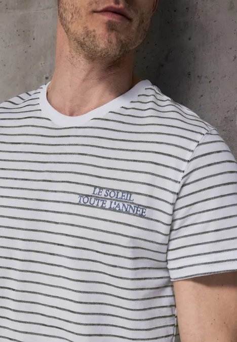 Shirt met gestructureerde strepen bright white