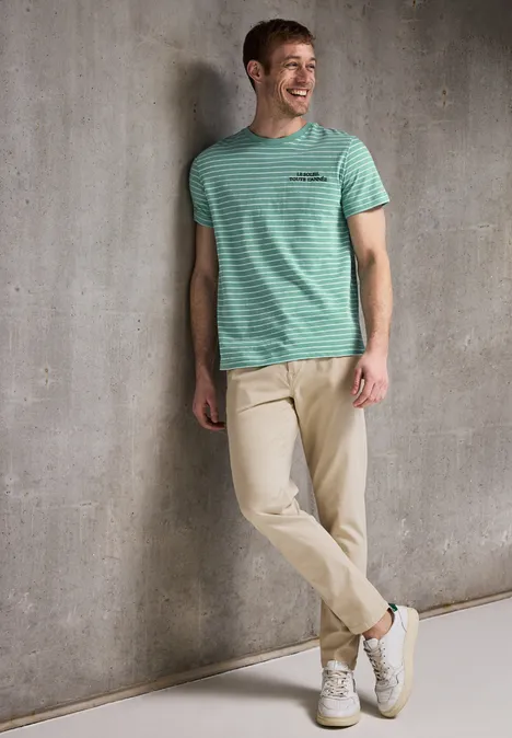 Shirt met gestructureerde strepen mint green