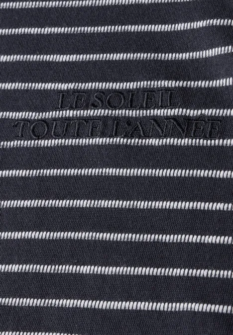 Shirt met structuurstrepen dark ink blue