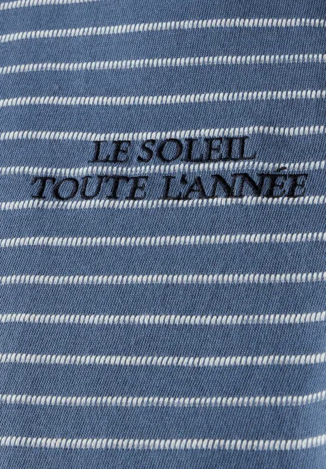 Shirt met gestructureerde strepen ocean blue