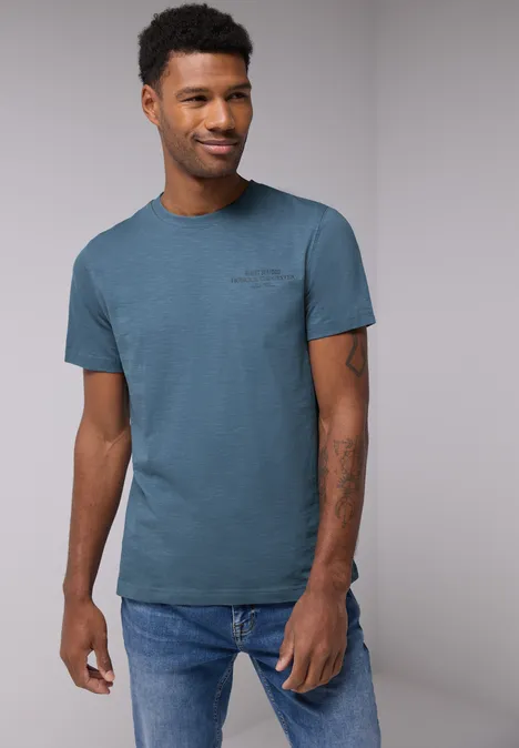 Shirt met achteropdruk ocean blue