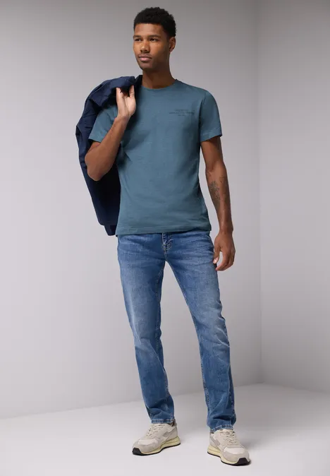 Shirt met achteropdruk ocean blue