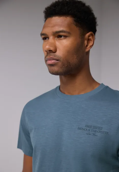 Shirt met achteropdruk ocean blue