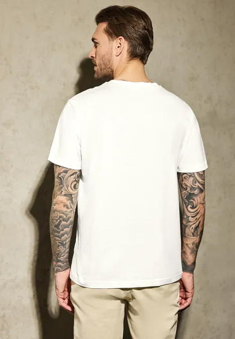 Shirt met borstprint pearl white