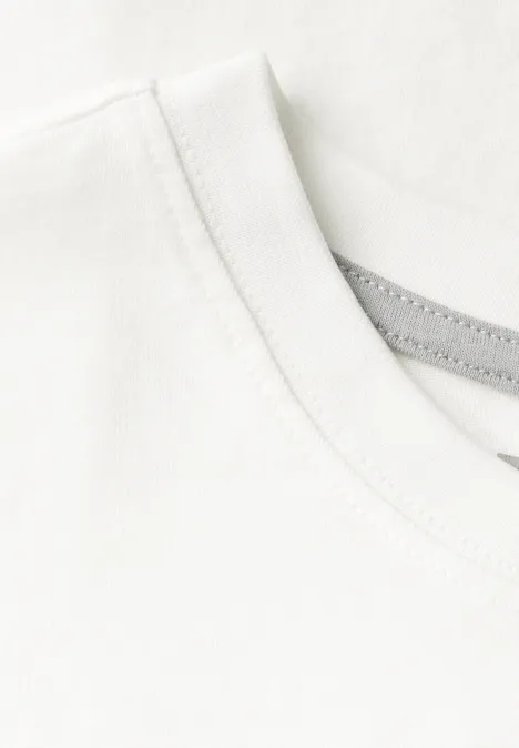 Shirt met borstprint pearl white