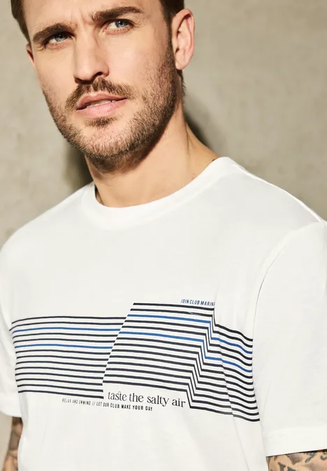 Shirt met borstprint pearl white