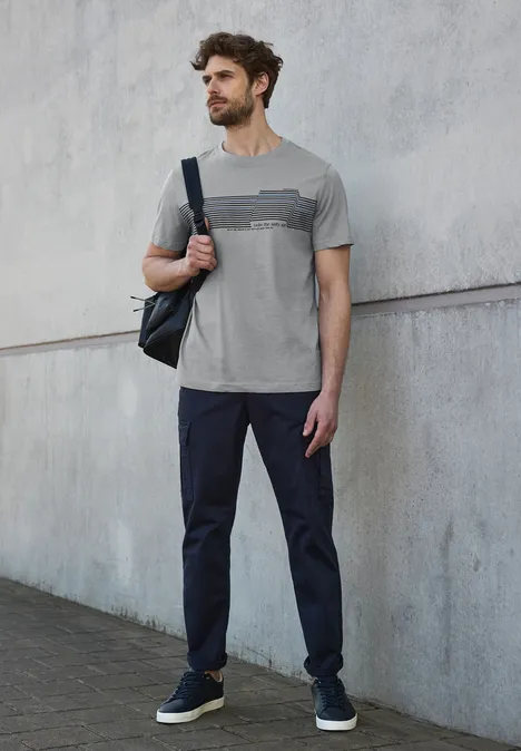 Shirt met borstprint harbour grey