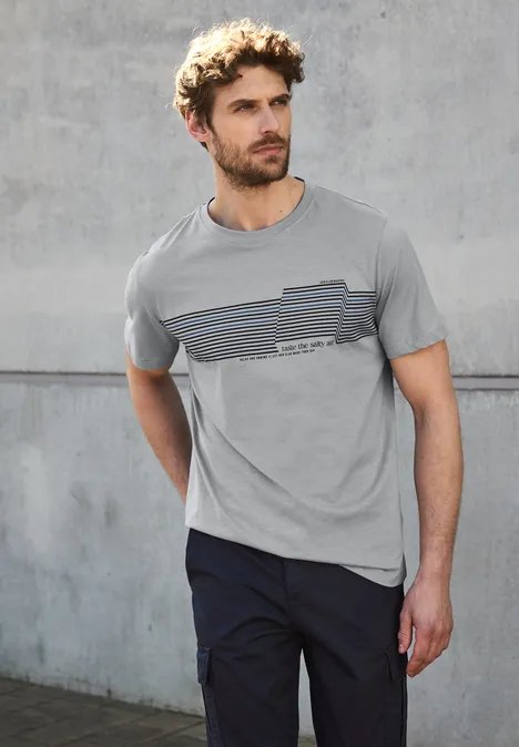 Shirt met borstprint harbour grey