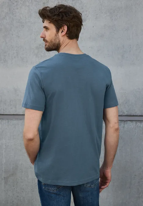 Shirt met borstprint ocean blue
