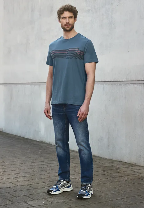 Shirt met borstprint ocean blue