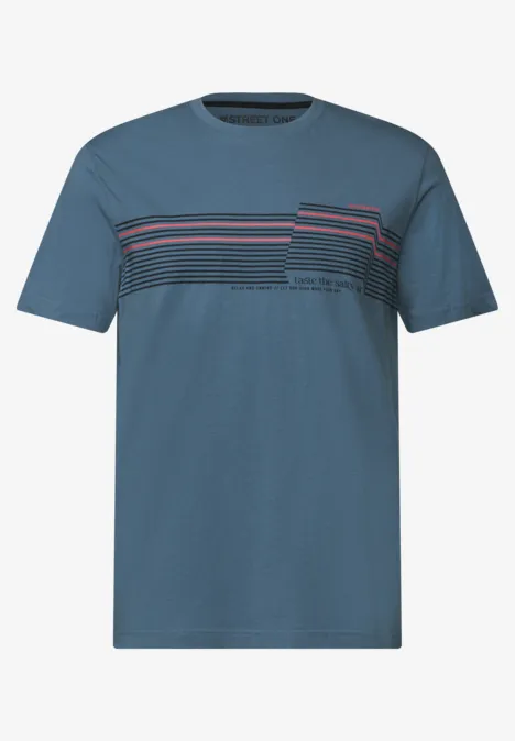 Shirt met borstprint ocean blue