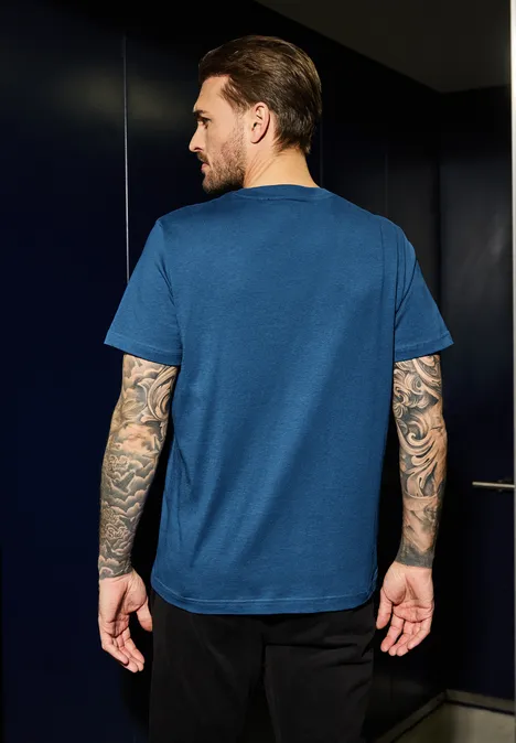 Shirt met borstprint twilight blue