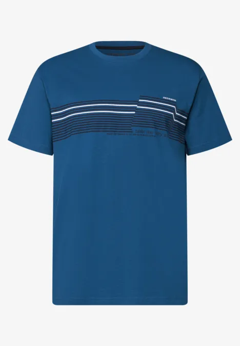 Shirt met borstprint twilight blue