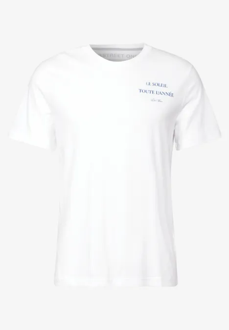 Shirt met V-hals bright white