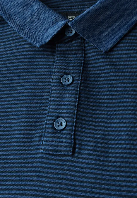 Gestreept poloshirt twilight blue
