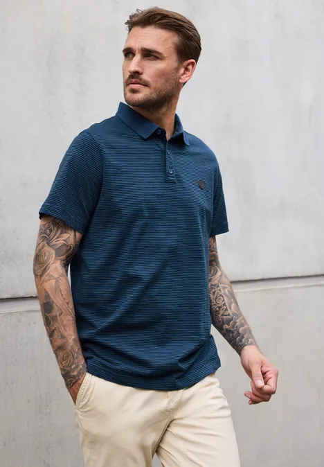 Gestreept poloshirt twilight blue