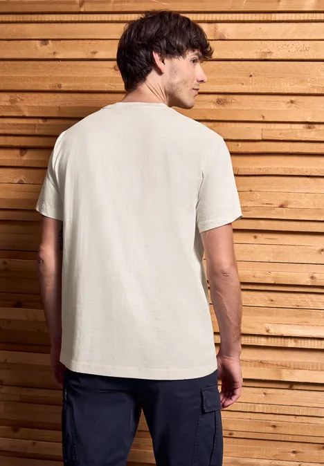 Slub Shirt in een gewassen look basic beige