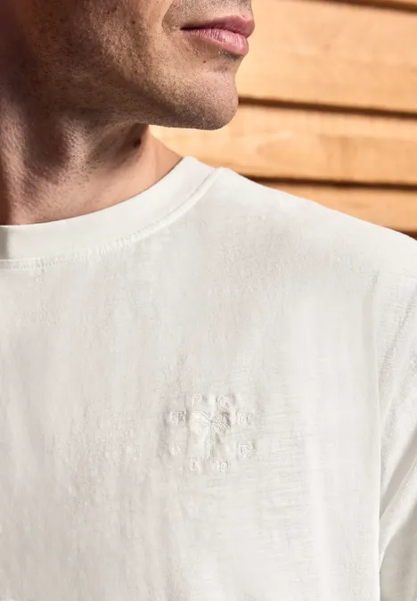 Slub Shirt in een gewassen look basic beige