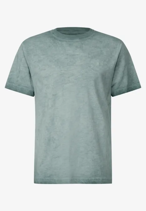 Slub Shirt in een gewassen look teal green