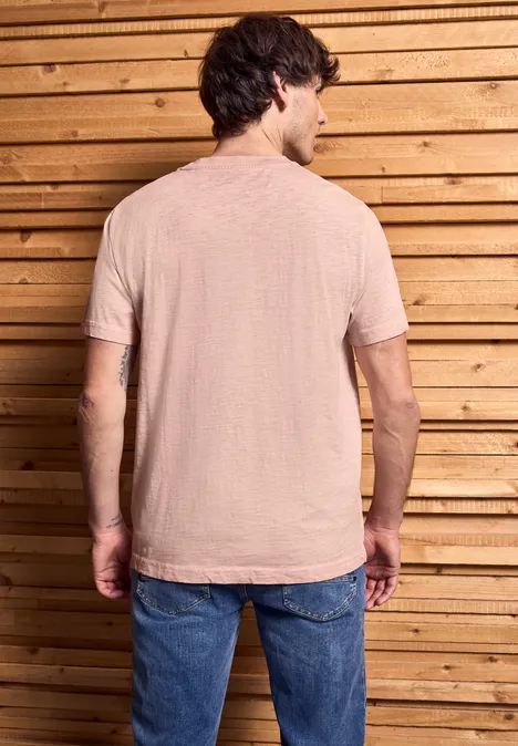 Slub Shirt in een gewassen look pastel peach