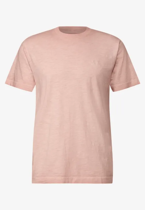 Slub Shirt in een gewassen look pastel peach