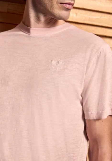 Slub Shirt in een gewassen look pastel peach